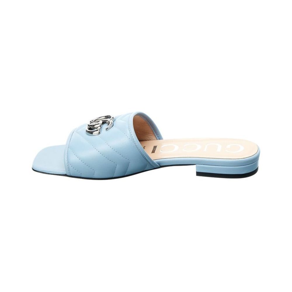 Gucci Double G Matelasse Leather Slide - Picture 2 of 5